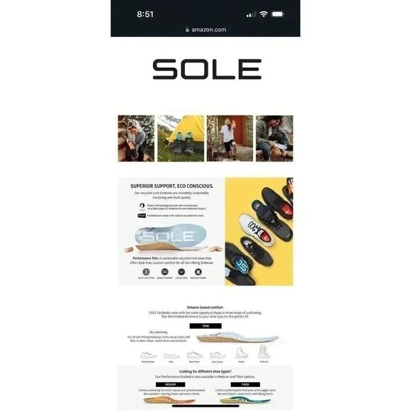 Sole Insoles NIB- Superior Support for Pain Relief (size women’s 10) - Picture 10 of 11